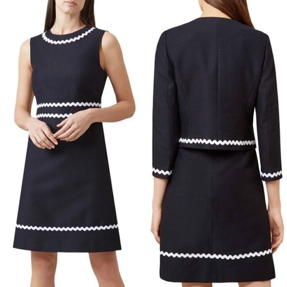 Hobbs London Melonie Ric Rac Trim Blazer Jacket - Picture 4 of 7